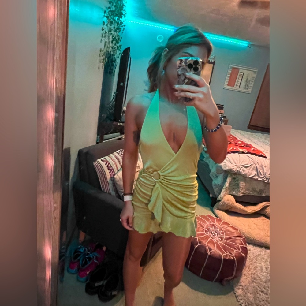Olive Green Mini Dress